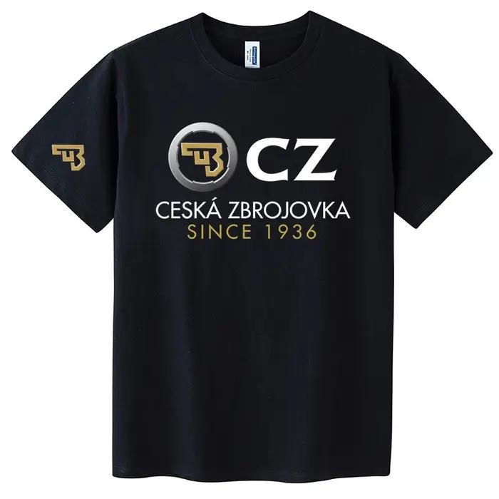 2025 CZ Ceska Zbrojovka armes à feu tchèques T-Shirt hommes hauts été à manches courtes