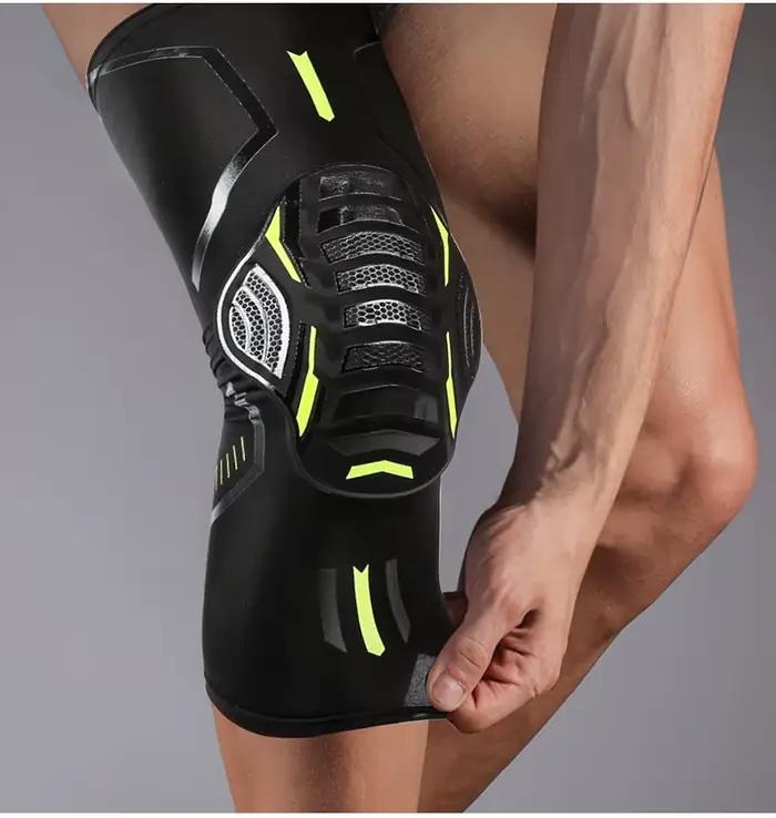 1 pièce genouillère sangle rotule soutien médiale fort ménisque Silicone Compression Protection Spor