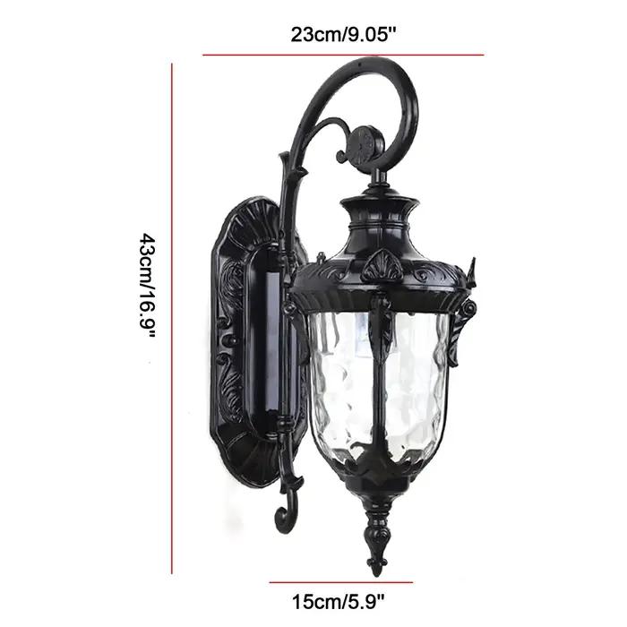 LOYALHEARTD-Applique Murale Imperméable Noire, Luminaire d'Extérieur, Idéal pour un Jardin ou une Vé