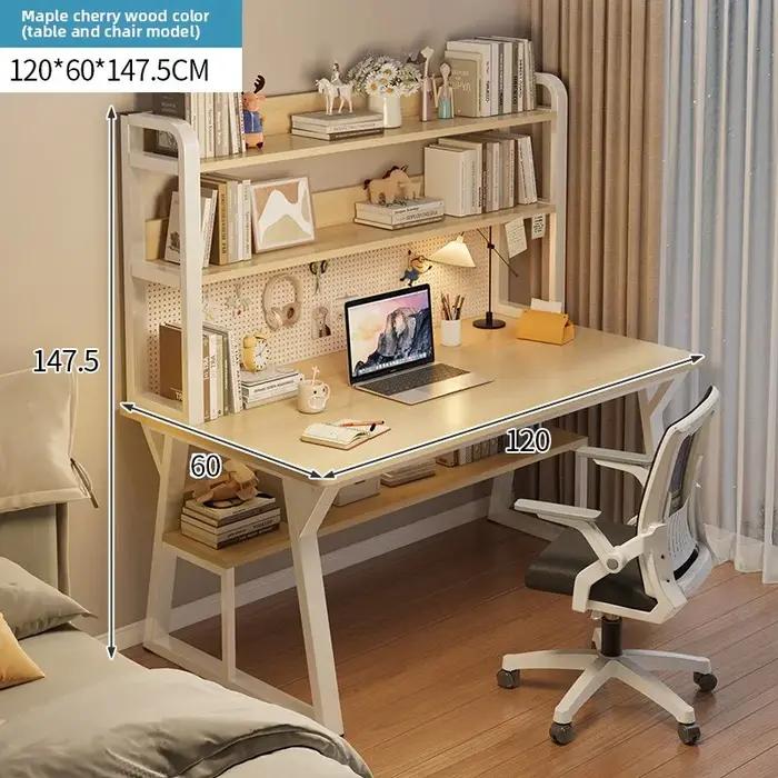 Bureau d'ordinateur durable avec étagère intégrée, bureau d'écriture pour la maison, petit bureau si