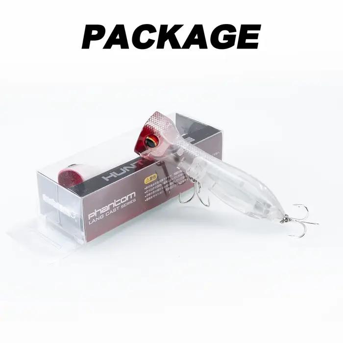 Hunthouse PRISM ROAR 95mm 20g Leurre de pêche flottant Popper Topwater WTD Appât dur BKK 3X Hameçons triples pour bar, bar de mer, brochet