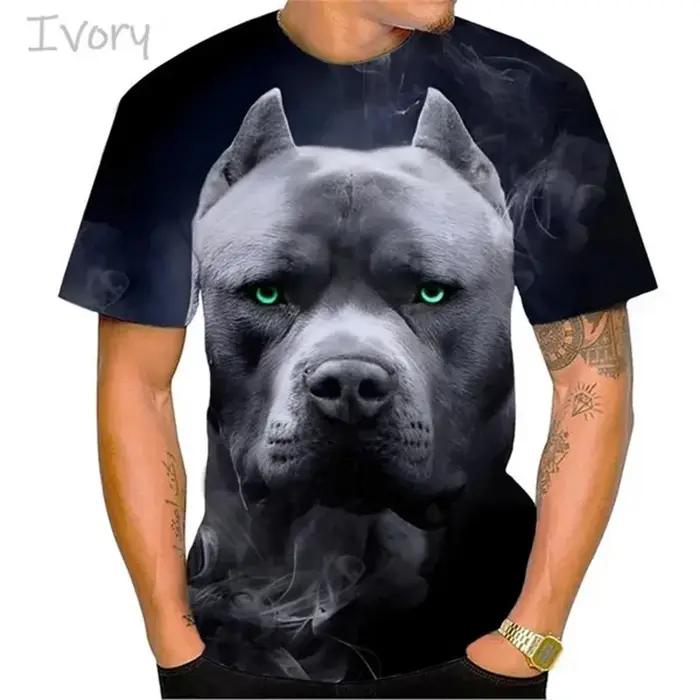 Bouledogue féroce boxe T-shirt hommes Design Cool 3D Bully Pitbull impression