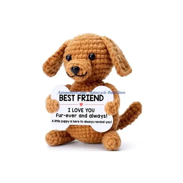 Poupée chien tricotée mignonne support émotionnel accessoire voiture décoration maison cadeau anniversaire noël occaseionnels