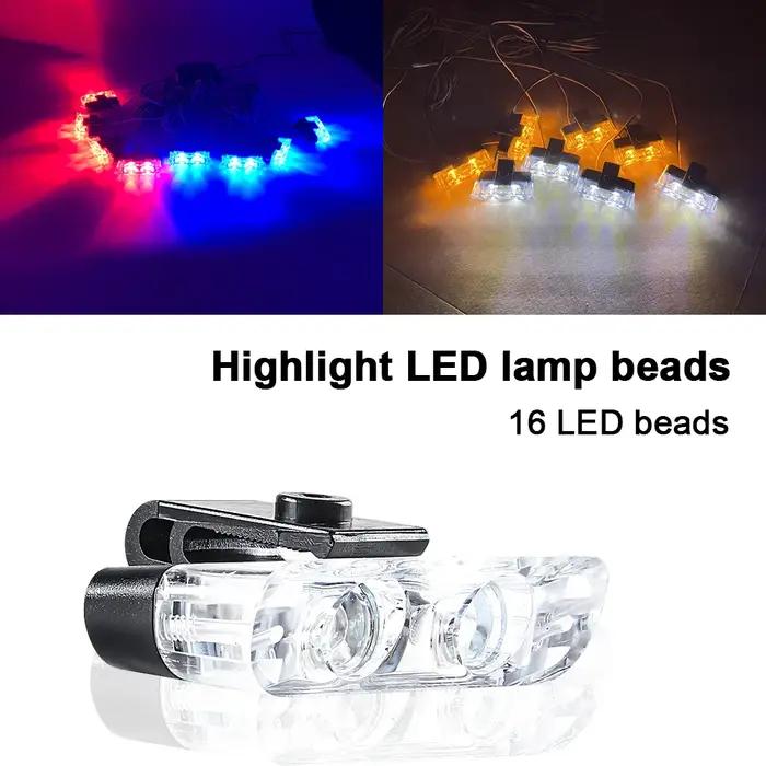 1 remorquage 8 LED lumières de Police pour voiture 12V sans fil à distance clignotant lampe d'averti