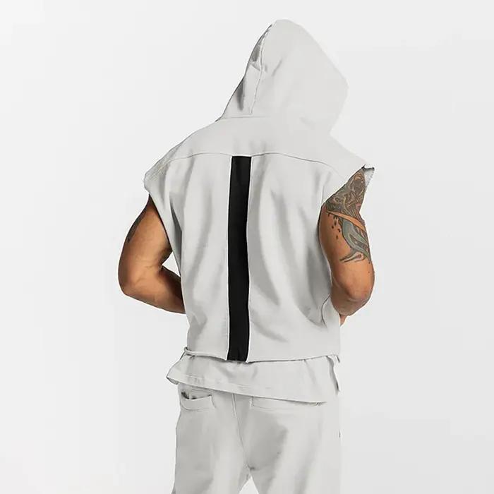 Haut sans manches homme ASRV hoodie coton polyester à capuche pour entraînement sportif et occasions décontractées