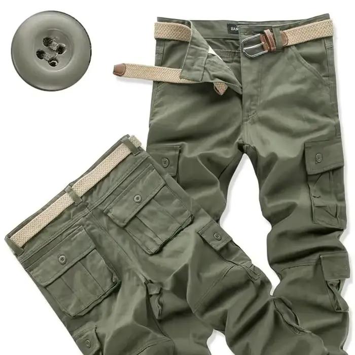 Pantalon cargo droit coupe loose printemps automne multi-poches casual homme
