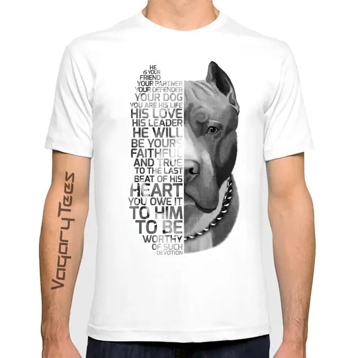 T-shirt homme décontracté avec pit bull imprimé, humour et fidélité, pour hommes amoureux des chiens, occasions spéciales et tous les jours
