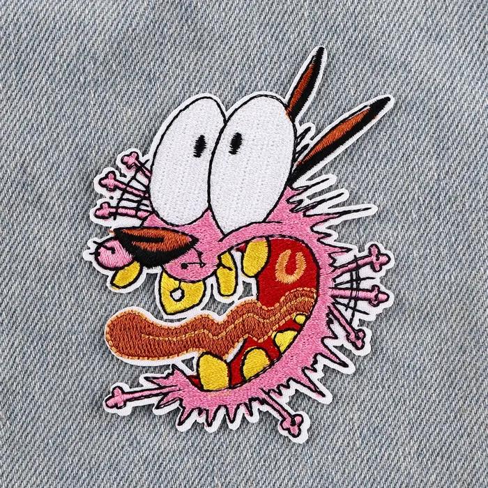 Patch brodé drôle de chien de Courage pour vêtements