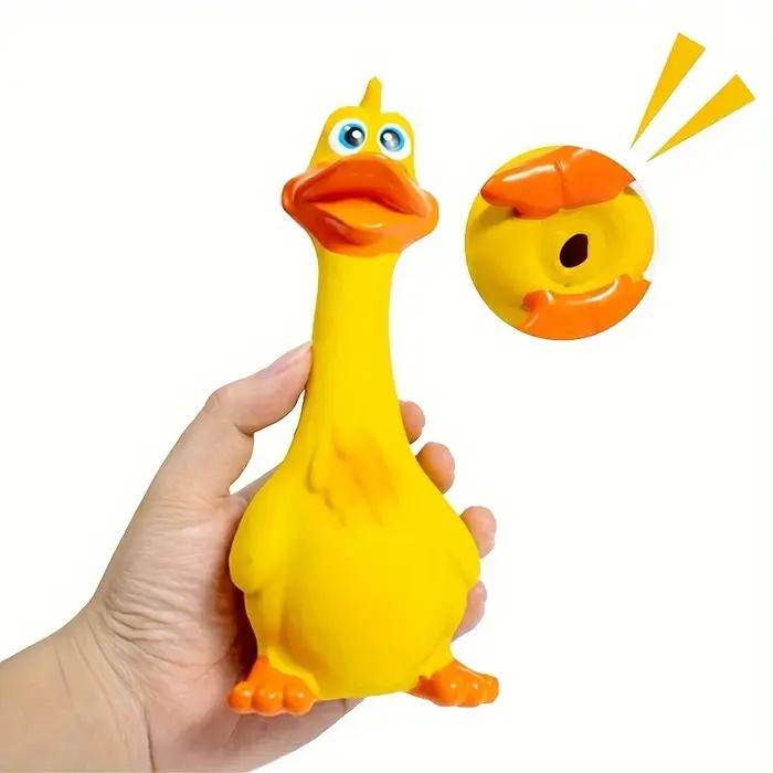 Jouet sonore en caoutchouc pour chiens, poulet debout et canard à grande bouche, jouet de dentition grinçant pour chiens occasions spéciales