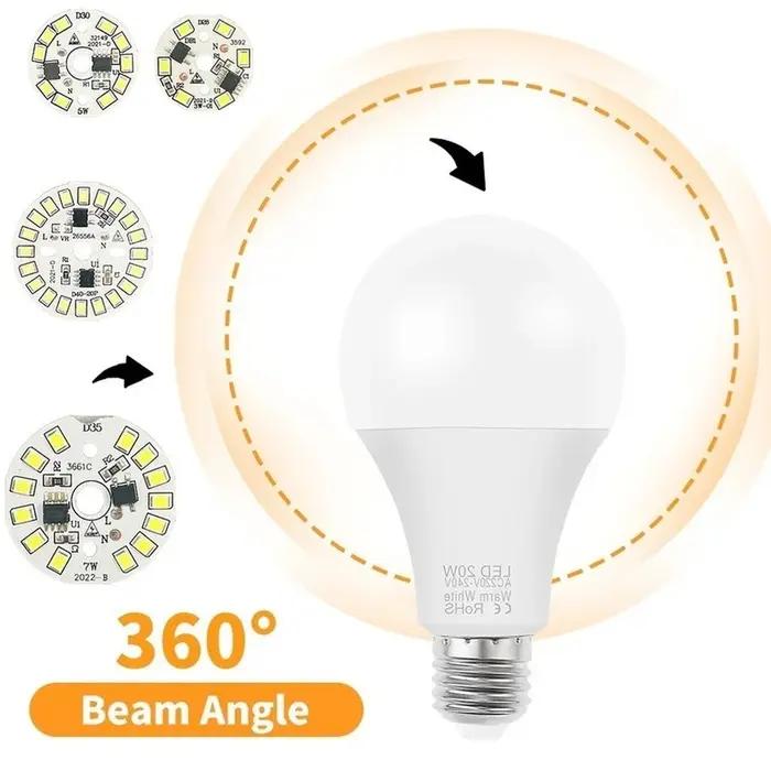 PwwQmm 10 pcs/lot puce LED 15 W 12 W 9 W 7 W 5 W 3 W pas besoin de pilote AC 220 V-240 V SMD 2835 pe