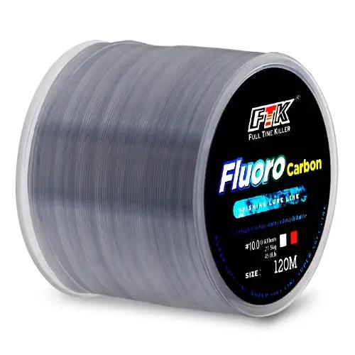 FTK 120m ligne de pêche 0.2mm-0.6mm 7.15LB-45LB processus de traitement de revêtement fluorocarbone Surface en carbone