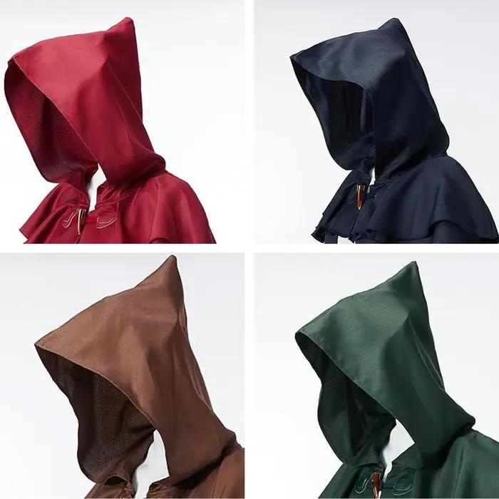 Cape médiévale vintage à capuche pour hommes et femmes, costume de chevalier Renaissance, cape gothique de magicien, cape de carnaval d'Halloween, occassions spéciales