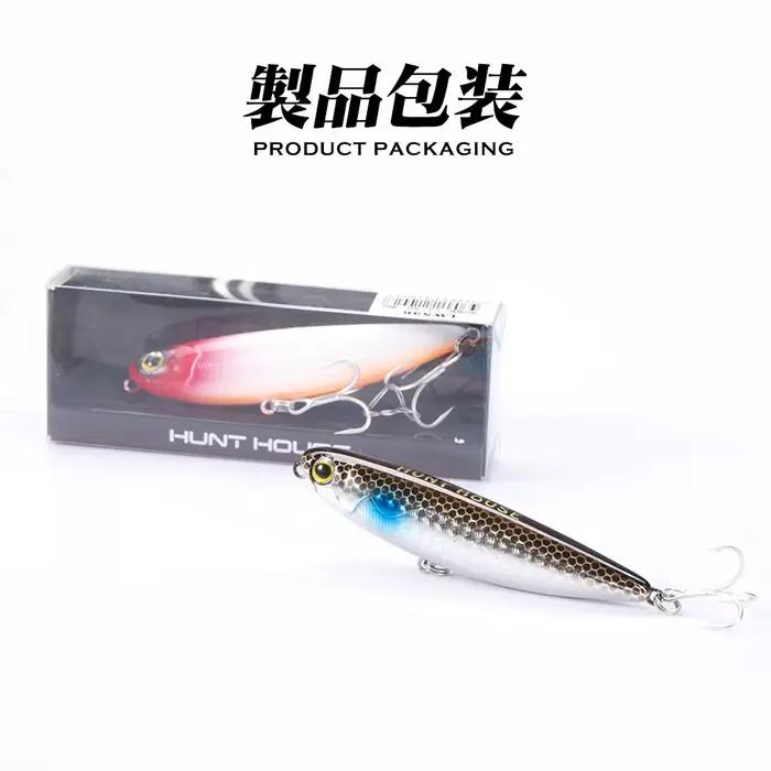 Leurre de pêche flottant de surface Hunthouse GHOST SNAKE Topwater Pencil 60/90/100mm 6.4/12.4/18.8g pour bar LW536