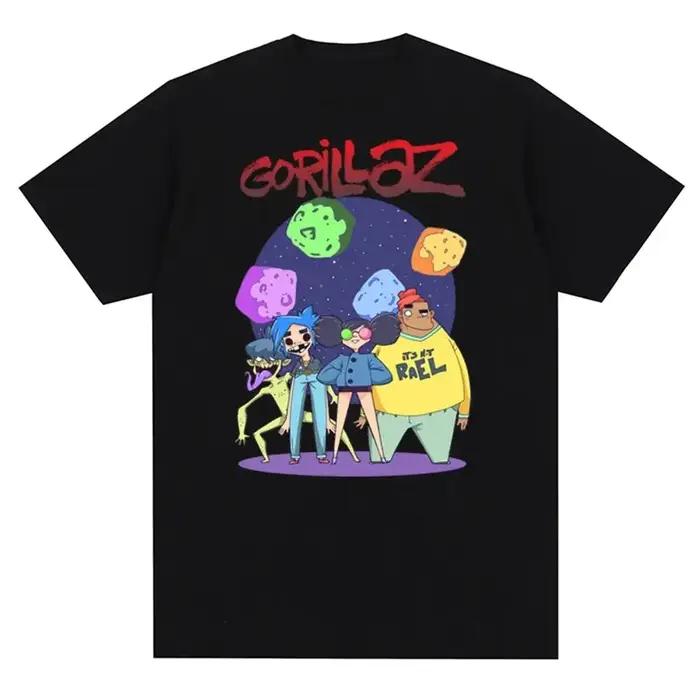 Groupe de musique Gorillazs Punk Rock imprimé t-shirt années 90 décontracté mode manches courtes gra