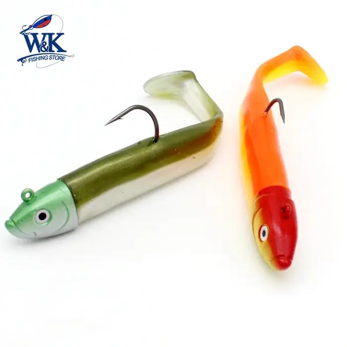 KIT d'appâts souples avec queue de pagaie 120g JIG 14.5cm, pour poisson roche, morue, Pollock, leurr