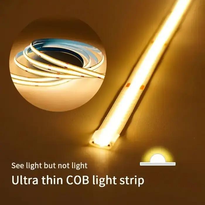 Bande lumineuse LED à capteur tactile USB, rétroéclairage gradateur, 5V, COB, ruban à diode pour la