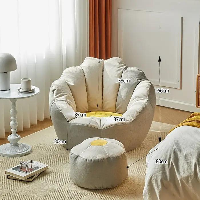 Pouf pouf relaxant en tissu robuste pour salon, chambre, balcon, confort moderne et design chic pour homme et femme