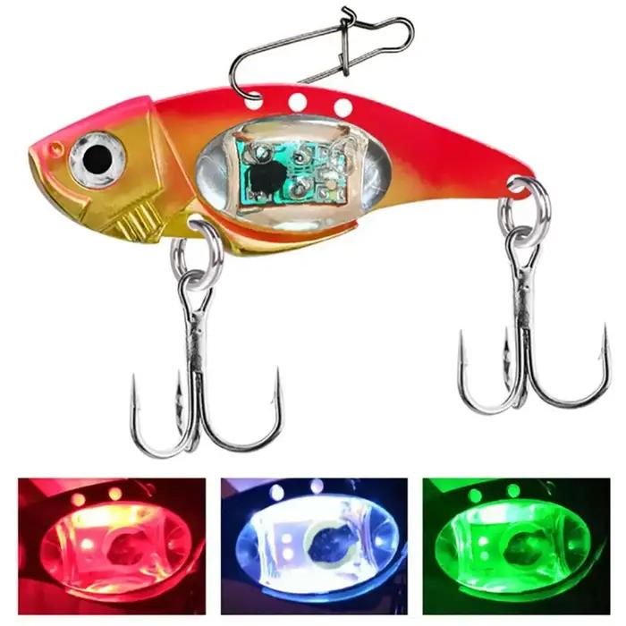 Sous-marin LED éclairé VIBRATION coulant leurre-eau de saut LED clignotant lumière calmar appât leurre fishfinder