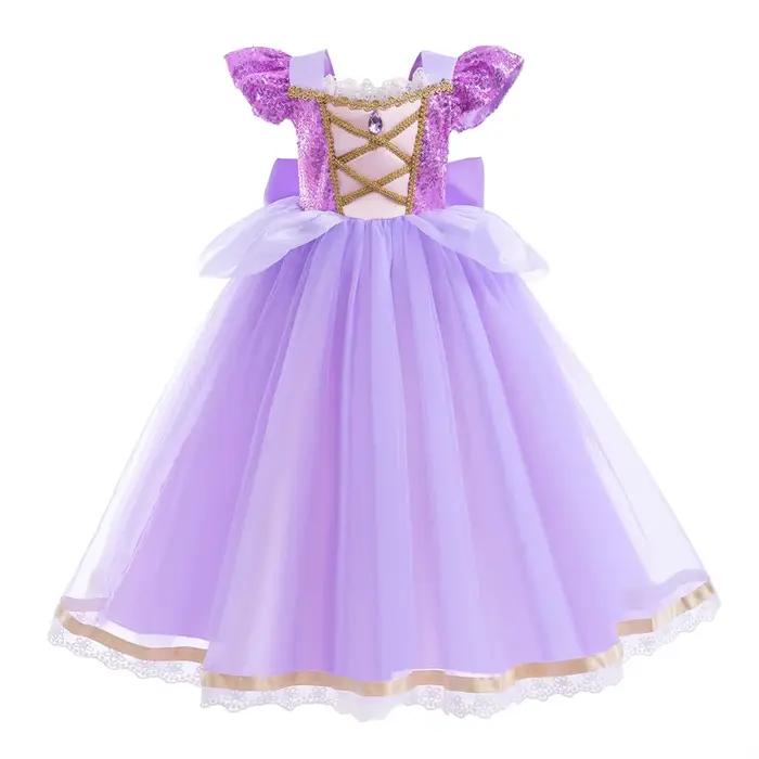 Elsa Anna enfant princesse filles robe Rapunzal enfants Cosplay Halloween robes enfants Costume robe