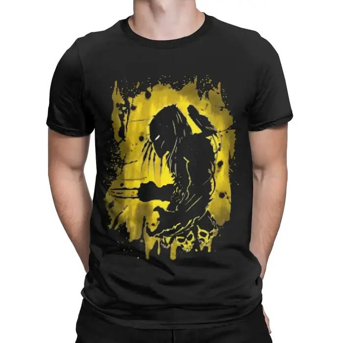 Jungle Predator Hunter 80s Film Horror Pur Coton Vêtements, T-shirt à manches courtes, Alien contre