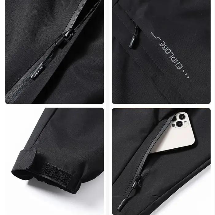 Veste de poinçonnage décontractée pour hommes, coupe-vent à capuche et fermeture éclair, manteau aju