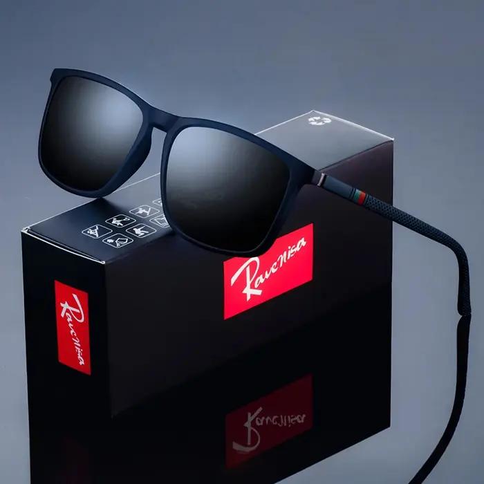 Lunettes de soleil carrées polarisées luxe UV400 designer - Hommes chasse pêche conduite