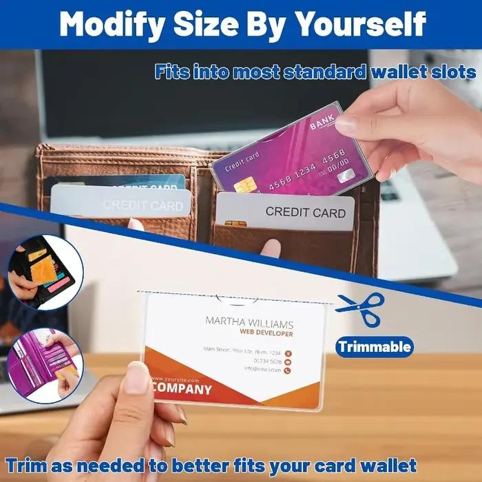 Lot de 6 protège-cartes de sécurité sociale, ultra transparents et durables, 31 mil, étanches, pour SSN/Nouvelle carte Medicare/carte de crédit