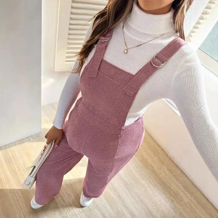 Vêtements de maternité vêtements de grossesse pour femmes enceintes pantalons 2025 automne hiver mode élastique ample velours côtelé salopette taille