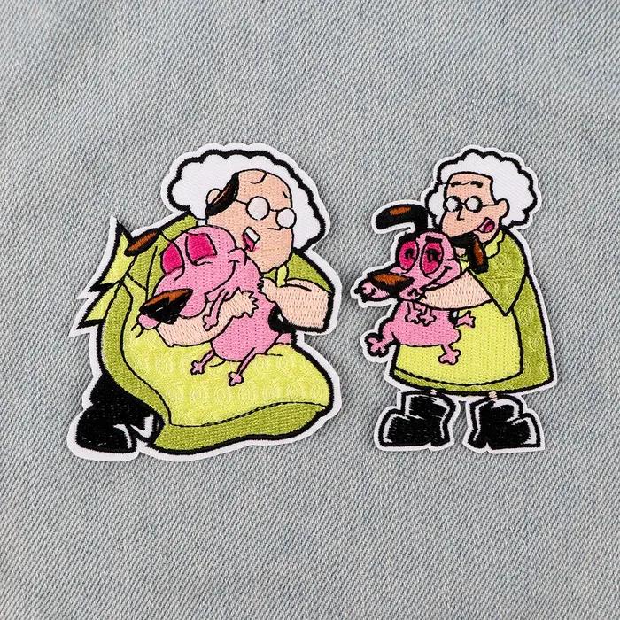 Patch brodé drôle de chien de Courage pour vêtements