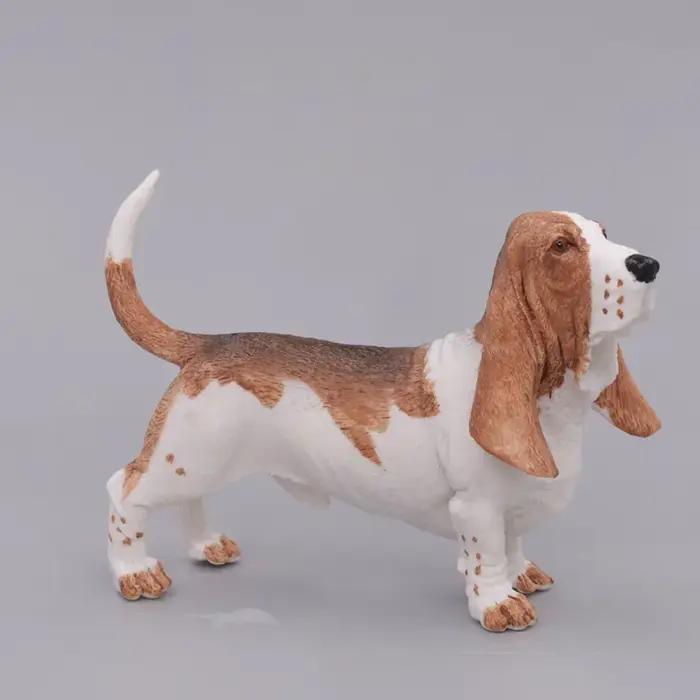 Simulation de Bassett Hound artificielle pour décoration maison, modèle de chien de compagnie, ornement animal de compagnie PVC pour intérieur élégant