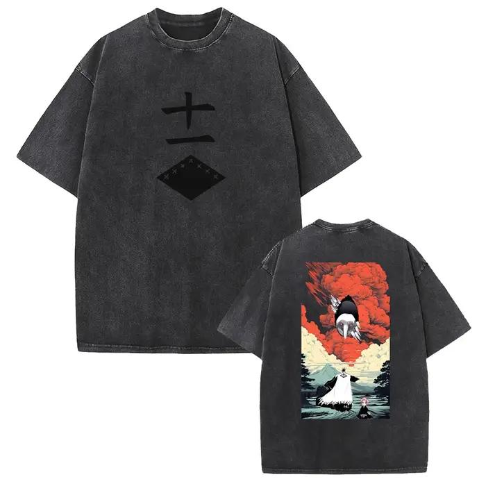 T-shirt Zaraki Kenpachi Anime coton décontracté pour homme et femme, hauts Harajuku respirants, style rétro, couleurs variées, saison tout l'année