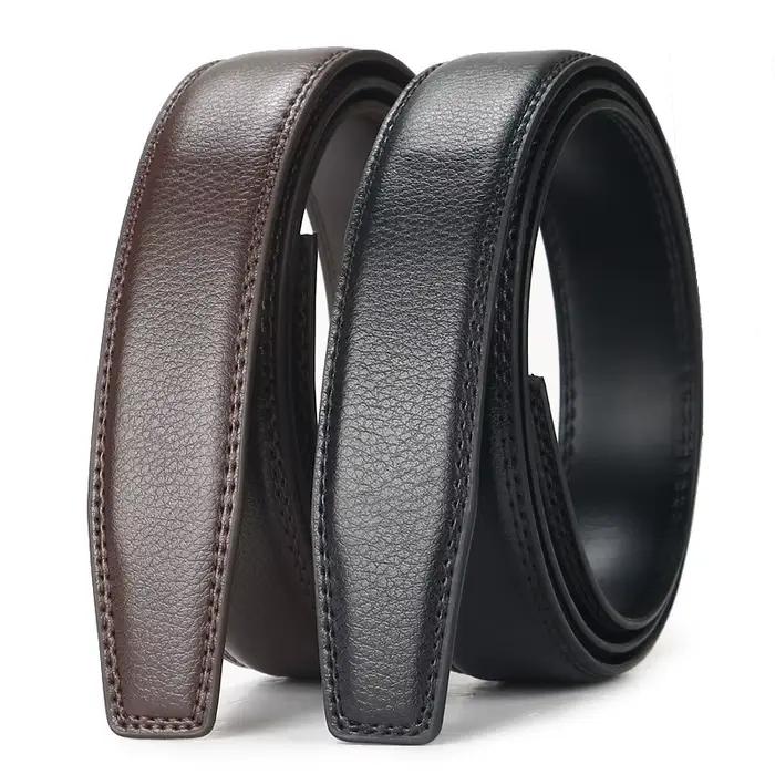 Ceinture automatique pour hommes Ceinture à boucle réglable en cuir véritable Ceinture de style équi