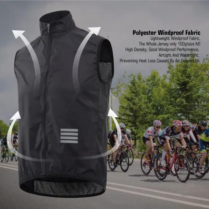 KEMALOCE-Gilet de cyclisme bleu marine pour homme, 2023 fibre, noir, léger, extérieur, coupe-vent, s