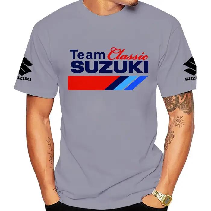 T-shirt classique pour homme en coton 100% pour les passionnés de moto Suzuki, idéal pour les sports
