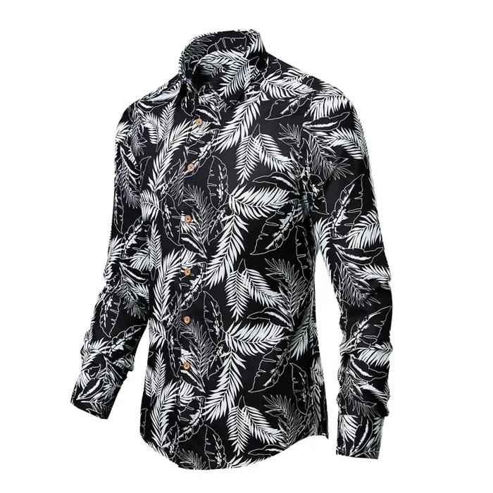 Chemise homme décontractée en coton vintage à fleurs pour printemps et automne ocassions spéciales