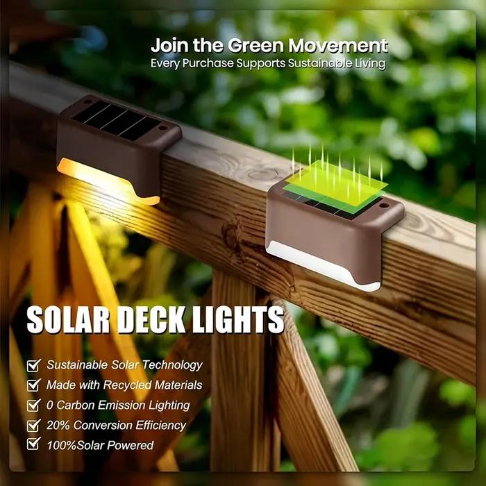 Blanc chaud LED solaire étape lampe chemin escalier extérieur jardin lumières étanche balcon lumière