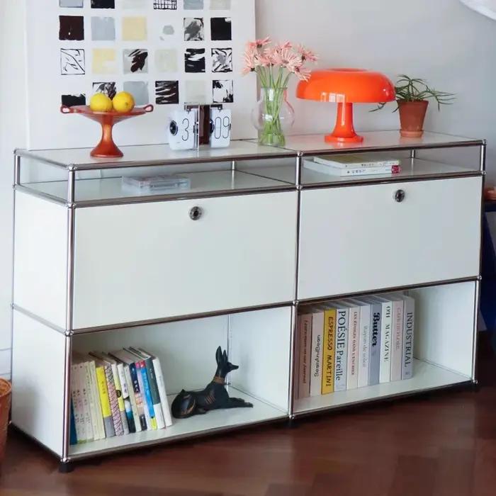 Armoire de cuisine noir et blanc, Module en acier inoxydable 304, armoire de rangement, casier, comm