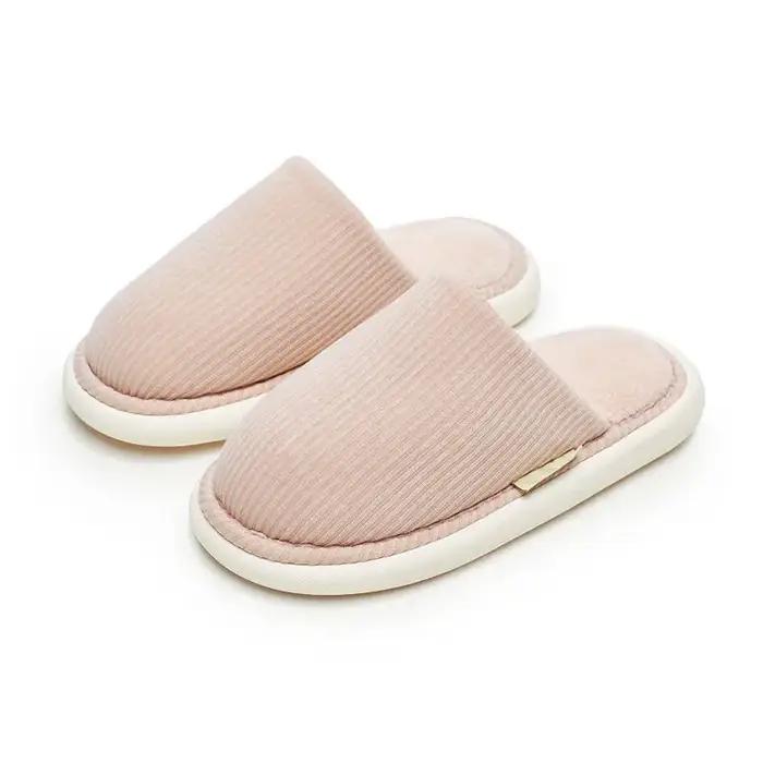 Pantoufles Utune en velours côtelé pour homme et femme, chaussures de maison plates et confortables pour l'hiver occasions spéciales