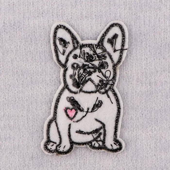 Patch Bouledogue Mignon Brodé Polyester Accessoire Vêtements Robe Jean Chapeau Occasions Spéciales