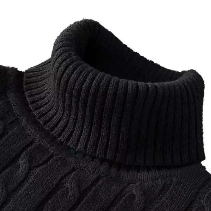 Pull à col roulé monochrome pour hommes, pull à col haut, pulls décontractés, vêtements de survêteme