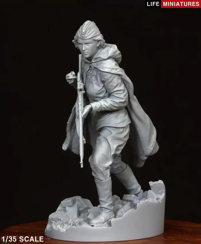 Figurine en résine de tireuse d'élite soviétique de la Seconde Guerre mondiale, thème militaire, non assemblée et non colorée, 1/35