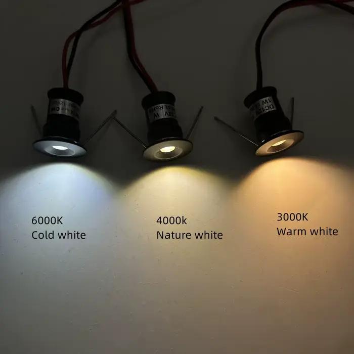 IP65 1W Mini LED Downlight Dimmable projecteur extérieur escalier armoire lumière 12V noir blanc arg