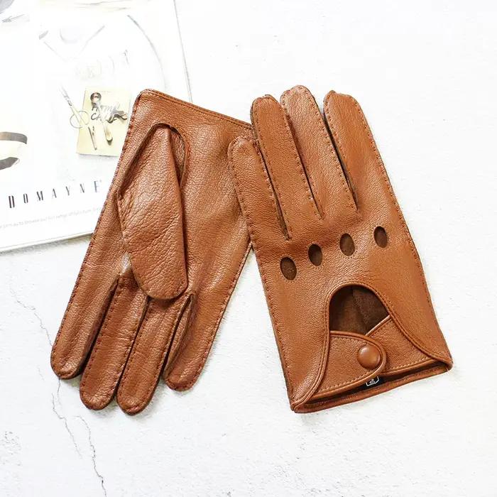 Gants de conduite de moto en peau de daim pour hommes