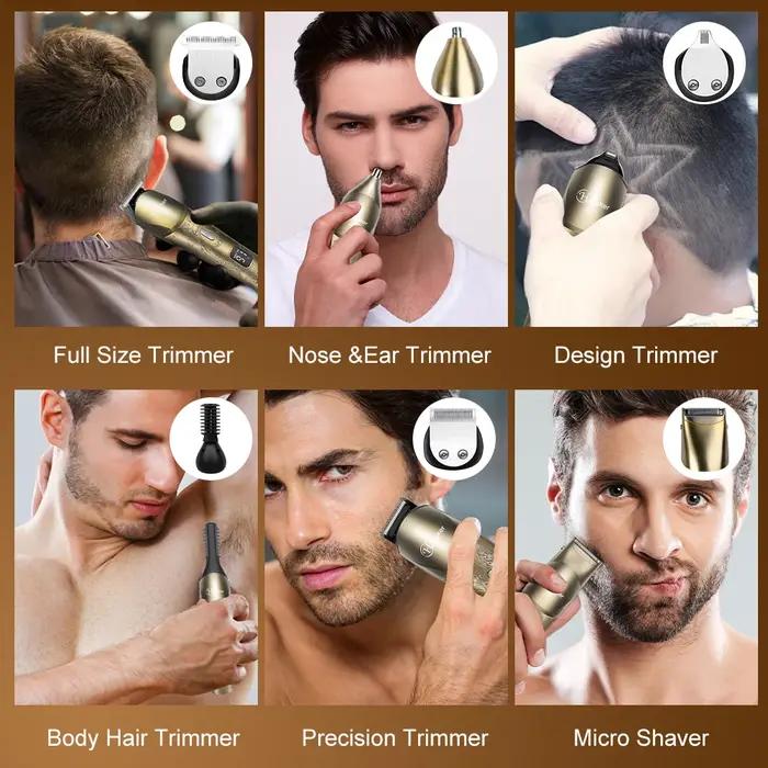 Hatteker-Tondeuse à cheveux électrique aste sans fil pour hommes, tondeuse multifonction, coupe de c