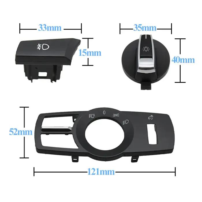Couvercle de panneau de commande de phare intérieur de voiture, bouton de Rotation de commutateur de