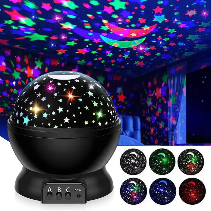 Projecteur de ciel étoilé veilleuse projecteur bébé lampe décor rotatif étoilé pépinière lune galaxi