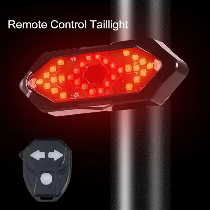 Vélo Clignotant Feu arrière Feux de vélo à distance LED USB Rechargeable Lampe de vélo Sans fil Aver