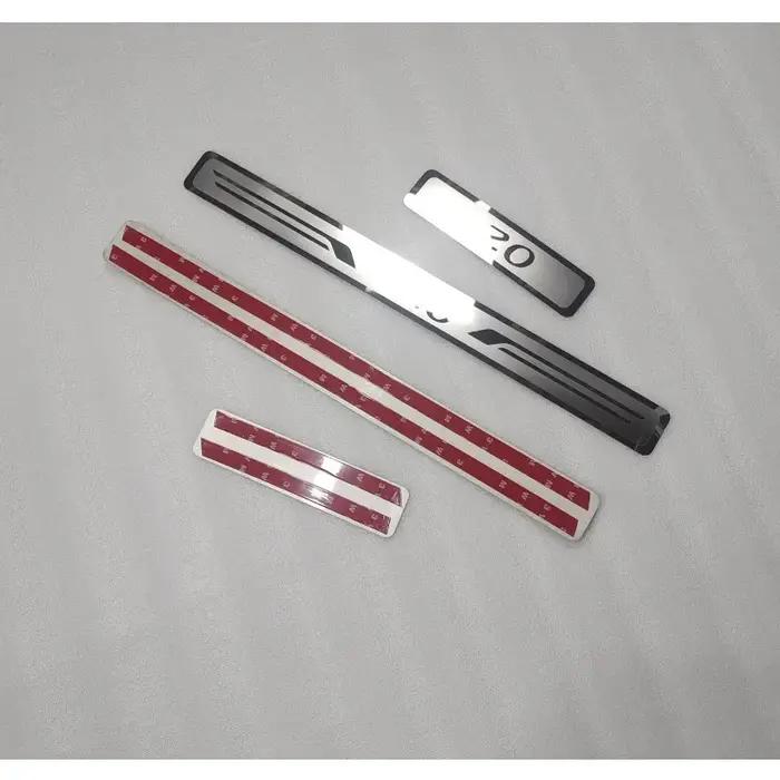 Autocollant de protection de plaque de protection de seuil de porte de voiture en acier inoxydable,
