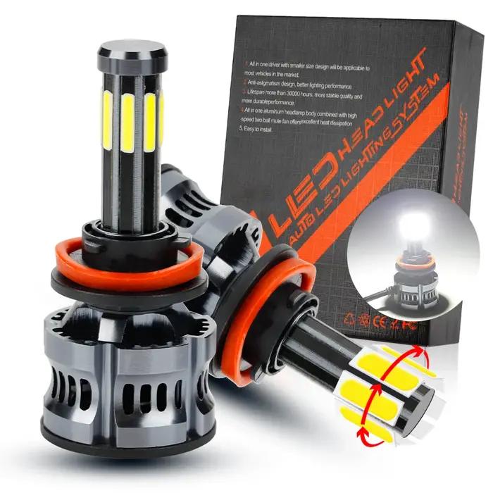 LED blanche intégrée pour voiture, feux de route et de illeur, H1, H7, H11, 360, 9005, 9012H4, 9006