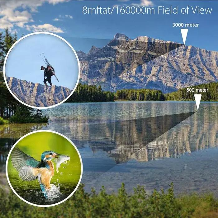 Jumelles haute puissance 60x60 avec vision nocturne BAK4 - Portée 3000m pour chasse camping aventures outdoor